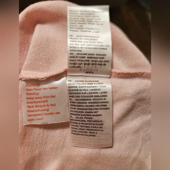 STUDIO UNTOLD size M LOVE sweatshirt. Light pink, unfinished hem - Picture 5 of 7